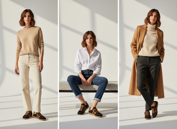 Back 70 Sneaker Cloud Teddy in Bouclé Nero e Pelle Cuoio Oufit