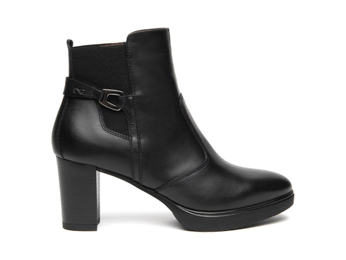 NeroGiardini Stivaletti Donna in Pelle Nera con Tacco e Plateau I617260D-100