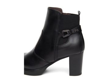NeroGiardini Women's Heeled Ankle Boots in Black Leather
