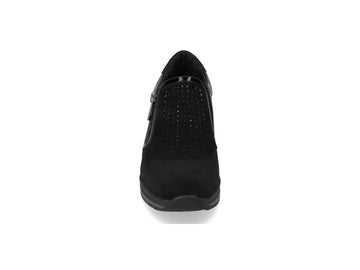Valleverde Women's Wedge Shoes in Black Suede