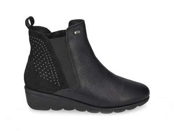 Valleverde Stivaletto Donna Comodo in Pelle e Camoscio Nero VS10314W