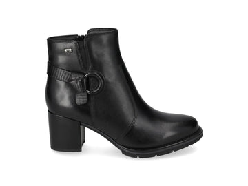 Valleverde Stivaletti Donna in Pelle Nera con Cinturino Decorativo 17203