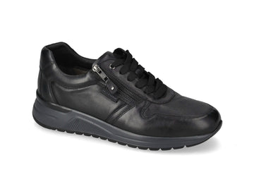 Valleverde Men's Comfortable Shoe in Soft Black Nappa Leather