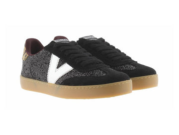 Victoria Berlin Sneaker in Glitter Nero e Stampa Animalier