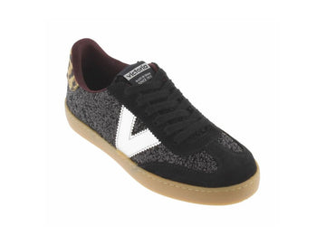 Victoria Berlin Sneaker in Glitter Nero e Stampa Animalier