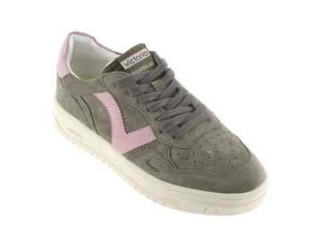 Victoria Seul Sneaker Bicolore in camoscio Kaki e Rosa