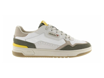 Victoria Sneakers Stringate Uomo Color Block C80 Tomaia Pelle Bianca 800124 Kaki