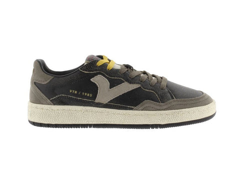 Victoria Smash Sneaker Uomo Rétro in Pelle Effetto Vissuto Nera 806112