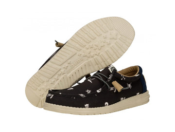 Hey Dude Wally Stars Skulls Print Men's Summer Shoes Fabric