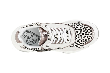 CafèNoir Donna Sneakers in pelle e cavallino C1DA1230W018 Bianco/nero