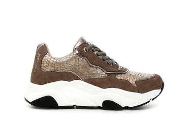CafèNoir Donna Sneakers in crosta e stampa cocco C1DA6020 Multi marrone