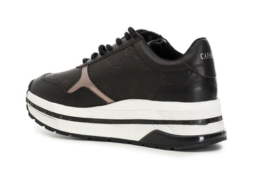 CafèNoir Donna Sneakers in pelle con cerniera C1DB1020N001 Nero