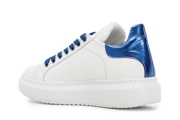 CafèNoir Donna Sneakers in pelle con lacci colorati C1DE1510 Bianco
