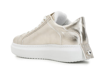 CafèNoir Donna Sneakers in pelle metallizzata con stella C1DE2580L002 Platino