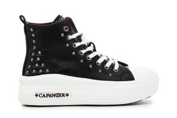 CafèNoir Donna Sneakers allacciata in similpelle con applicazioni C1DM9230 Nero