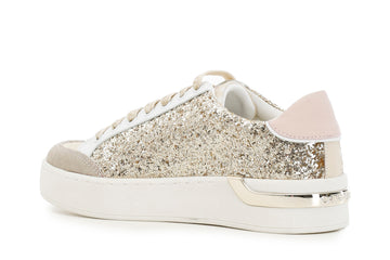 CafèNoir Donna Sneakers glitter con accessorio logo laterale C1DS9220L002 Platino