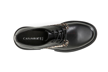 CafèNoir Donna Derby in pelle con riporto cavallino maculato C1EC1020N001 Nero