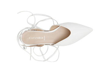 CafèNoir Donna Ballerina in nappa con lacci alla caviglia C1ED4250W001 Bianco