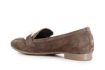 CafèNoir Donna Mocassino in pelle scamosciata con catena C1EG5002M005 Taupe