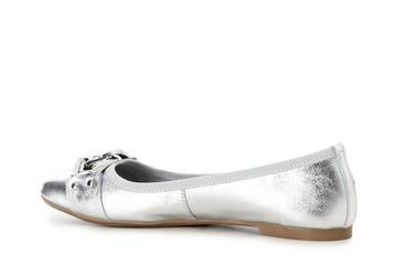 CafèNoir Donna Ballerina in pelle laminata con catena C1EH2005L001 Argento