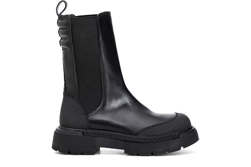 CafèNoir Donna Tronchetto in pelle con elastico e dettagli gommati C1FB1040 Nero