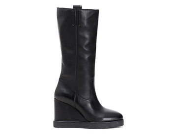 CafèNoir Donna Stivale con zeppa in pelle C1GC1210 Nero