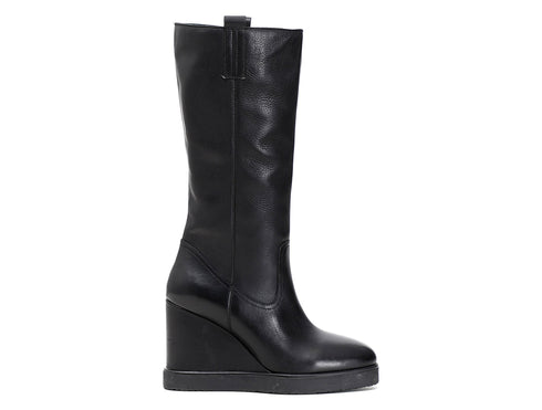 CafèNoir Donna Stivale con zeppa in pelle C1GC1210 Nero
