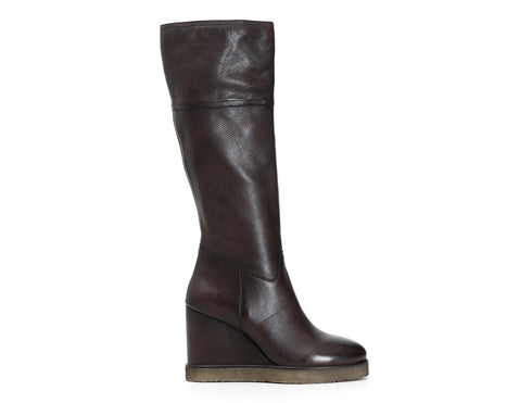 CafèNoir donna stivale alto con zeppa in pelle testa di moro C1GC1240