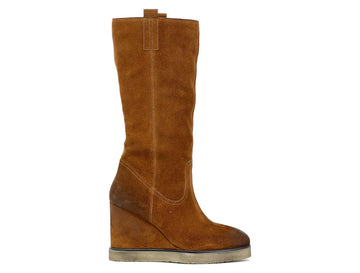 CafèNoir Donna Stivale con zeppa in pelle scamosciata C1GC6210 Tabacco