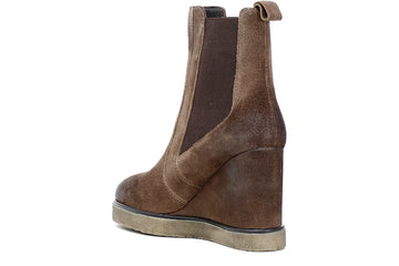 CafèNoir Donna Tronchetto in pelle scamosciata con zeppa e elastico C1GC6230 Taupe