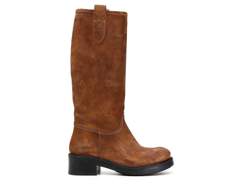 CafèNoir Donna Stivale cavaliere in pelle scamosciata C1GE6310 Cognac