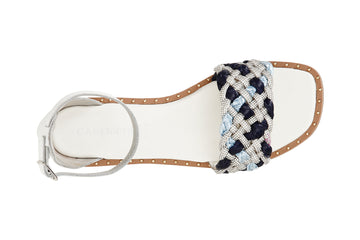 CafèNoir Donna Sandalo chiuso dietro fascia strass e raffia intrecciata C1GE9110 Multi blu