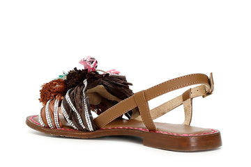 CafèNoir Donna Sandalo doppio fiocco in rafia C1GN9110M053 Multi cuoio