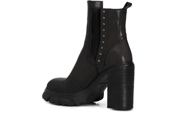 CafèNoir Donna Tronchetto in pelle con elastico e borchie C1HA1240N001 Nero