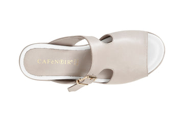CafèNoir Donna Ciabatta con fibbia su zeppa in pelle C1HC1240M005 Taupe