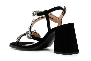 CafèNoir Donna Sandalo gioiello in pelle scamosciata C1MB5060N001 Nero
