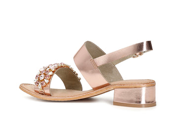 CafèNoir Donna Sandalo 2 fasce gioiello in pelle C1XB2920 Oro rosa