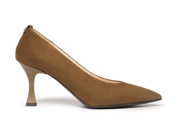 NeroGiardini décolleté camoscio con tacco rocchetto marrone I205581DE-339
