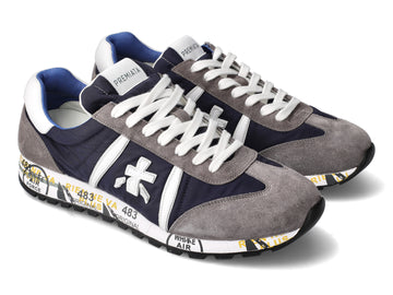 Premiata men's Lucy suede fabric sneakers