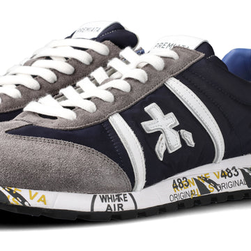 Premiata men's Lucy suede fabric sneakers