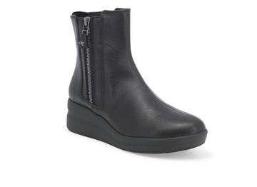 Melluso donna stivaletti zeppa con zip in pelle