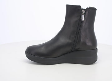 Melluso donna stivaletti zeppa con zip in pelle