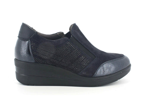 Melluso donna scarpe slip-on camoscio blu