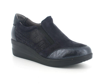 Melluso donna scarpe slip-on camoscio blu