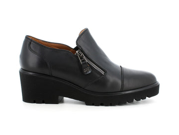 Melluso donna scarpe con zip pelle nera
