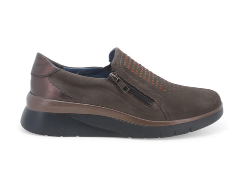 Melluso donna scarpa bassa comfort in camoscio marrone K55417B-217777