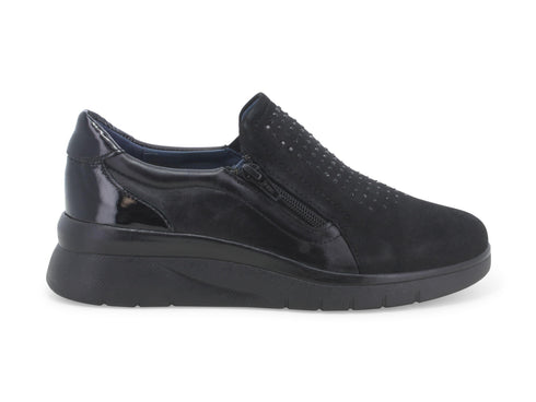 Melluso donna scarpe basse comfort in camoscio nero K55417B-217776