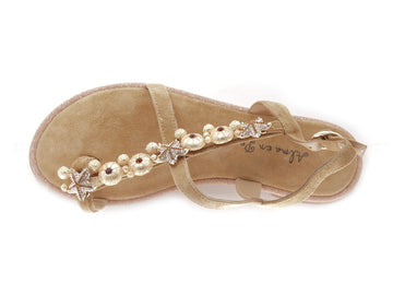 Alma en pena sandali flat infradito donna beige