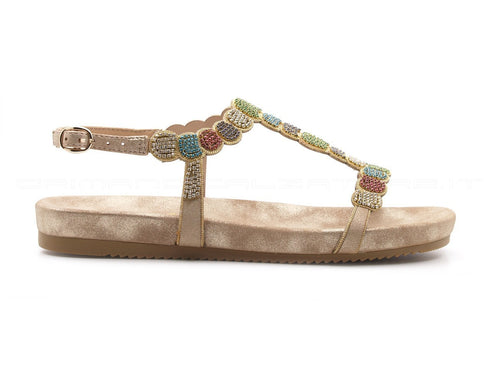 Alma en pena sandali con micro cristalli donna oro