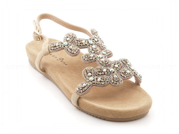Alma en pena sandali bassi gioiello donna beige